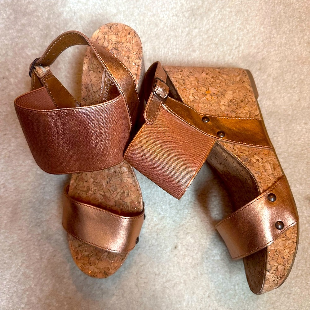 Lucky Brand Rose Gold Cork Wedge